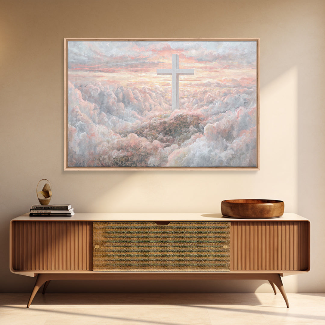 Cloudrise Hope | Framed Canvas Print | Christian Art Canvas | Modern Christian Art | Subtle Christian Art | Christian Decor for Home | Chri