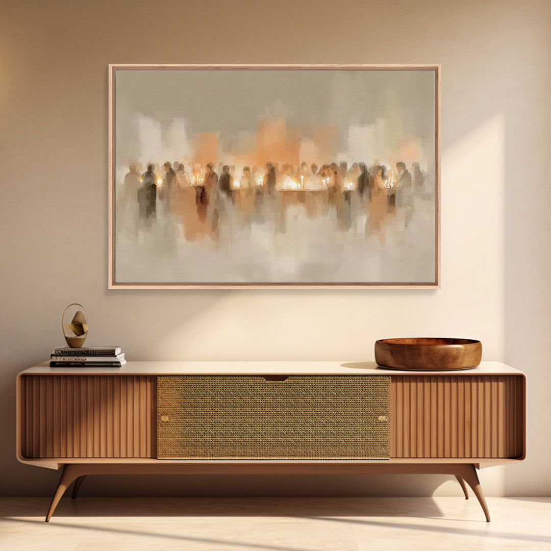 Table Of Light – Framed Canvas Print – Christian Art Print – Christian Art Work – Minimalist Christian Art – Christian Wall Art
