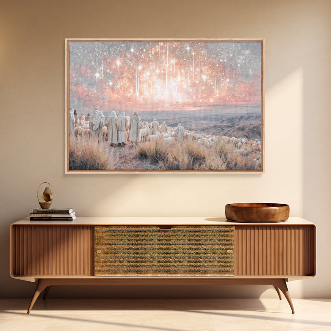 Dawn Of Glory – Framed Canvas Print – Christian Christmas Art – Christian Wall Art – Christian Art Canvas – Christmas Art – Christian Gift
