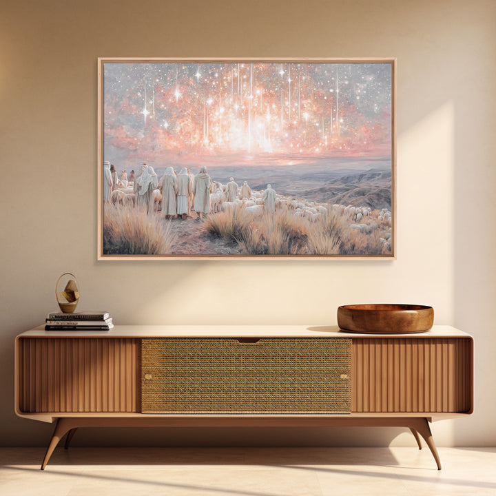 Dawn Of Glory – Framed Canvas Print – Christian Christmas Art – Christian Wall Art – Christian Art Canvas – Christmas Art – Christian Gift