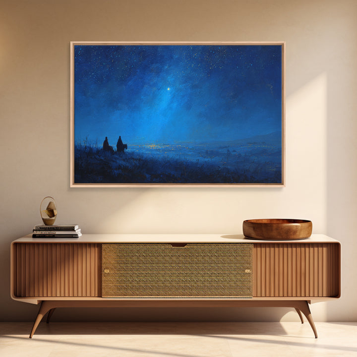 Bethlehem Journey – Framed Canvas Print – Christian Art Canvas – Christian Wall Art – Christmas Art – Jesus Christmas Art – Christian Chris