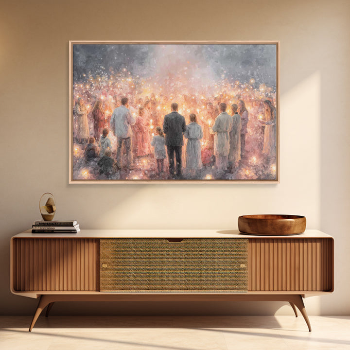 Light Of Fellowship – Framed Canvas Print – Christian Wall Art – Christian Art Canvas – Christmas Art – Christian Christmas Art – Jesus Pai