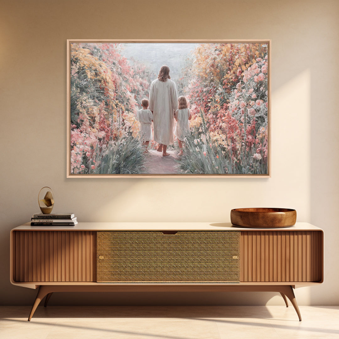 Garden Of Peace – Framed Canvas Print – Christian Art Canvas – Jesus Painting – Christian Wall Art – Christian Art – Christian Gift