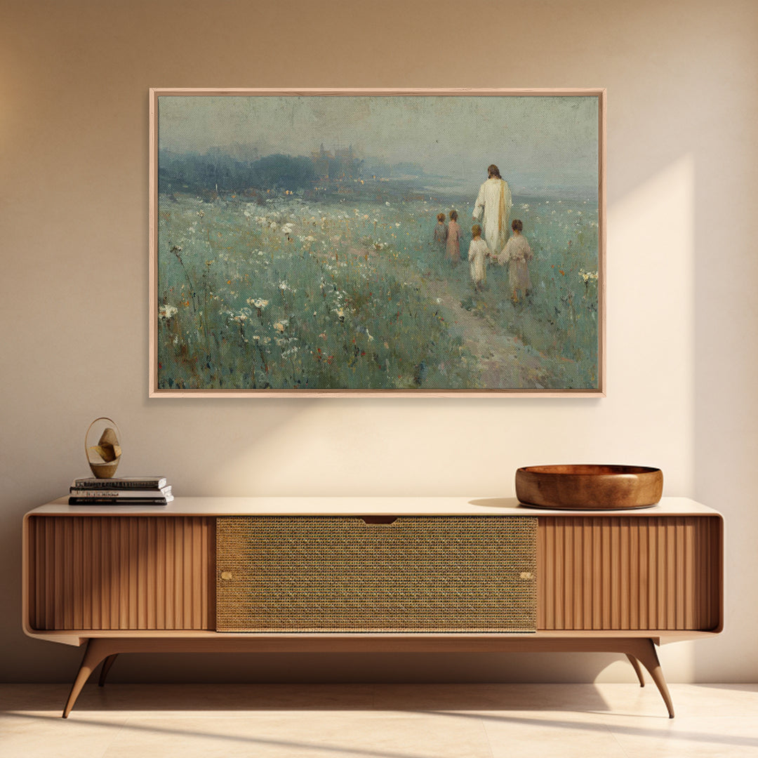 Fields Of Mercy – Framed Canvas Print – Christian Art Painting – Jesus Art Print – Moody Christian Art – Christian Wall Art – Christmas Art
