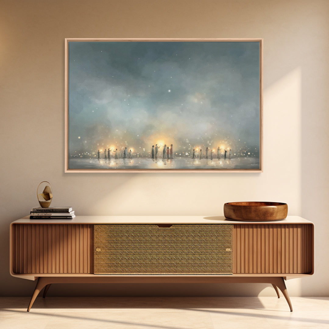 Starry Communion | Framed Canvas Print | Christian Art Canvas | Christian Wall Art | Modern Christian Art | Christmas Art | Christian Gift