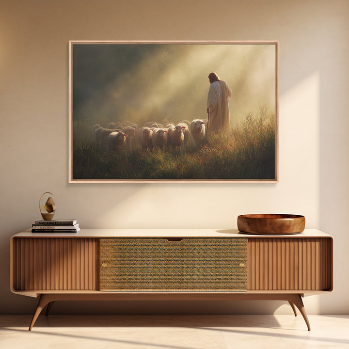 Dawn Shepherd Hope, Framed Canvas Print, Christian Wall Art, Jesus Painting, Christian Art Canvas, Christmas Art