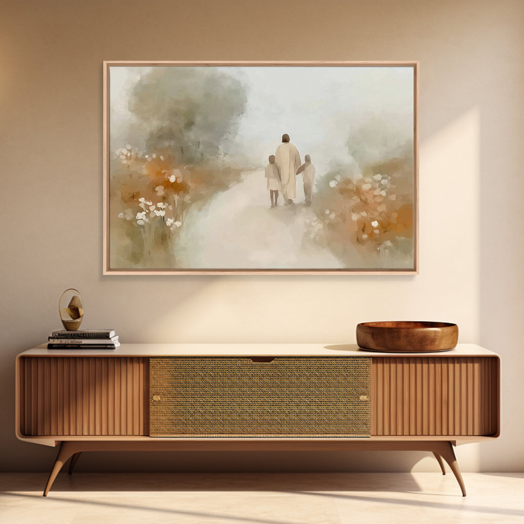 Pathway Of Light, Framed Canvas Print, Christian Art Canvas, Christian Wall Art, Christian Art, Christian Gift Ideas