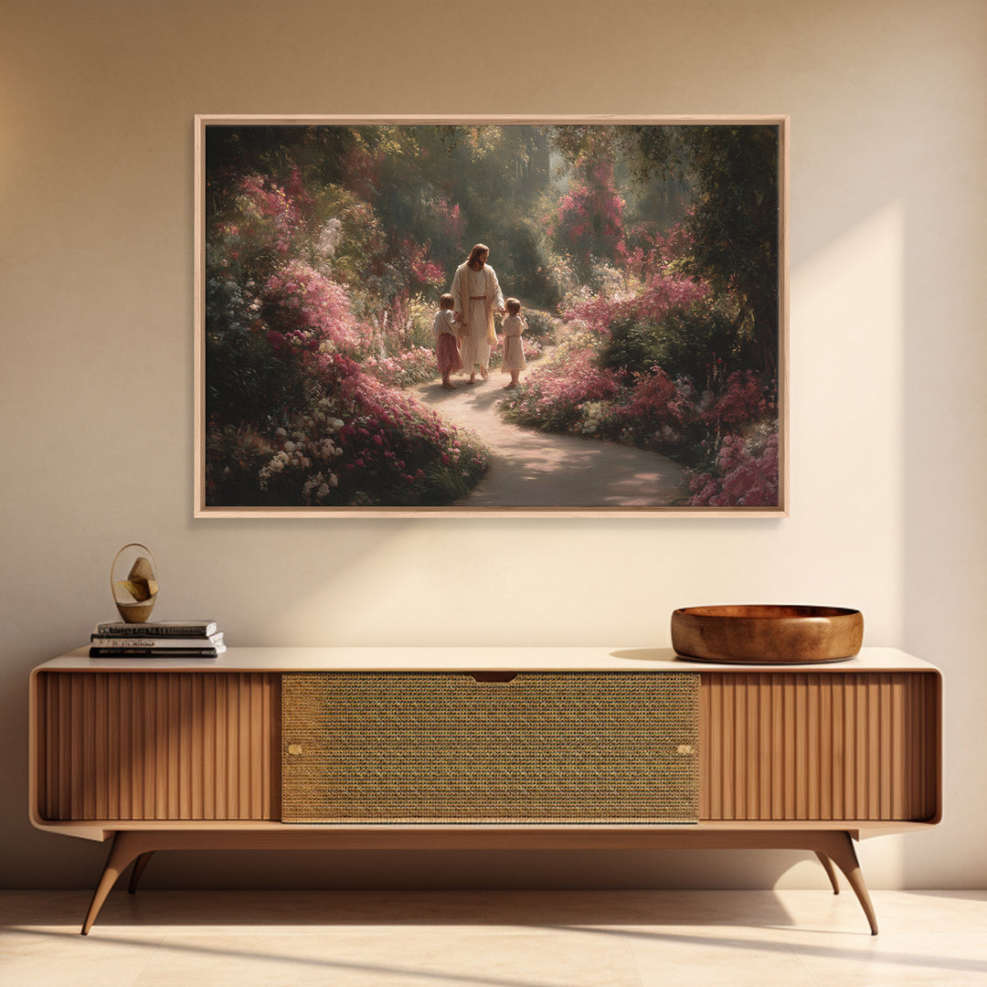 Garden Of Blessing – Framed Canvas Print – Christian Wall Art – Christian Art Canvas – Christian Art – Jesus Painting