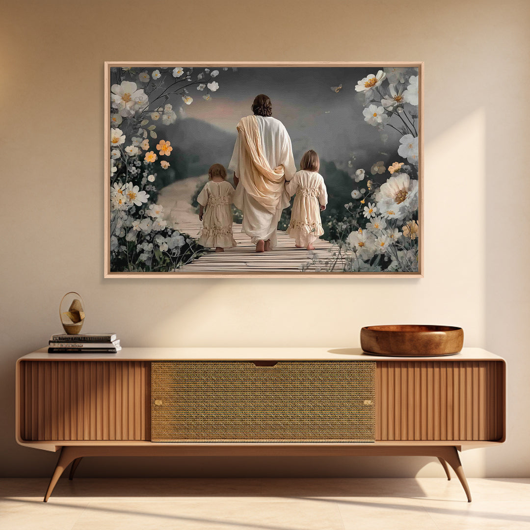 Floral Journey Peace | Framed Canvas Print | Christian Art | Christian Wall Art | Christian Art Canvas | Christian Decoration