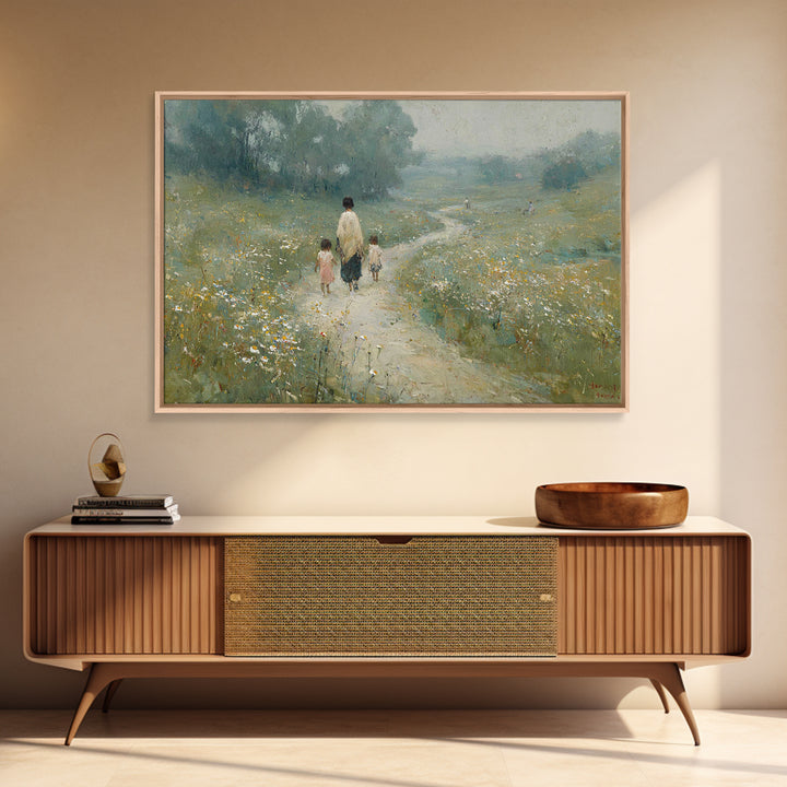 Meadow Family Hope, Framed Canvas Print, Christian Art, Christian Wall Art, Christian Art Canvas, Christian Decor