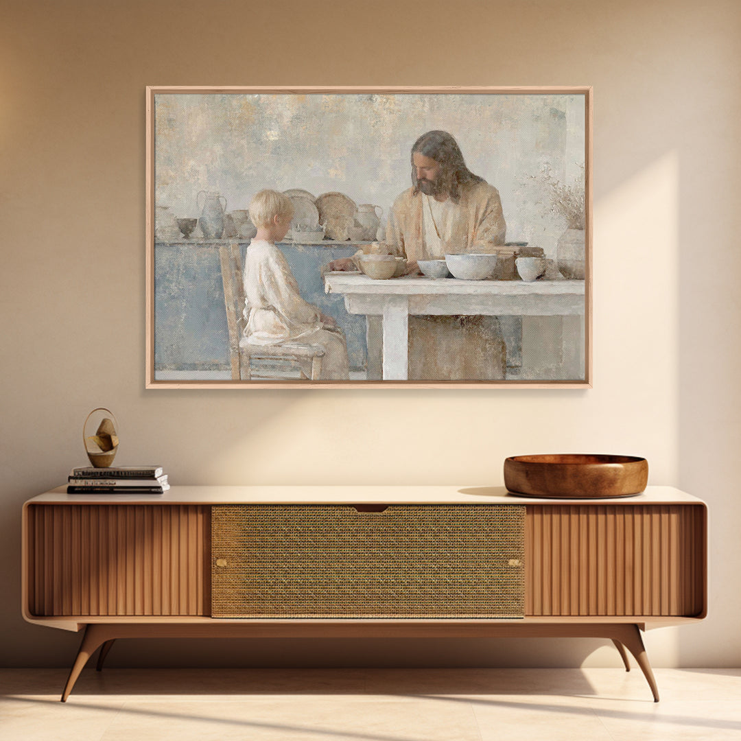 Quiet Morning Hope – Framed Canvas Print – Jesus Painting – Christian Art Canvas – Christian Wall Art – Christian Christmas – Christian Gif