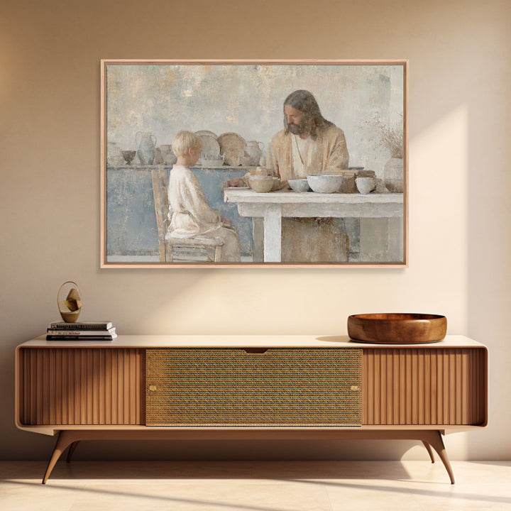 Quiet Morning Hope – Framed Canvas Print – Jesus Painting – Christian Art Canvas – Christian Wall Art – Christian Christmas – Christian Gif