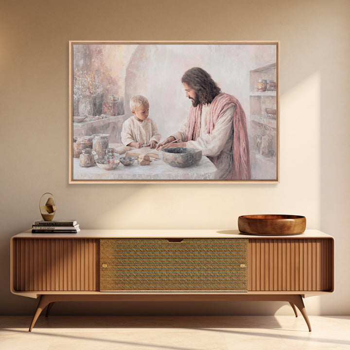 Home Of Faith, Framed Canvas Print, Christian Wall Art, Christian Art Canvas, Jesus Painting, Christian Christmas Art, Christian Decor