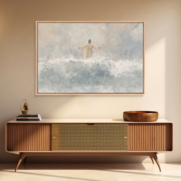 Waves Of Mercy – Framed Canvas Print – Christian Wall Art – Christian Art Canvas – Jesus Painting – Subtle Christian Art – Christian Home D