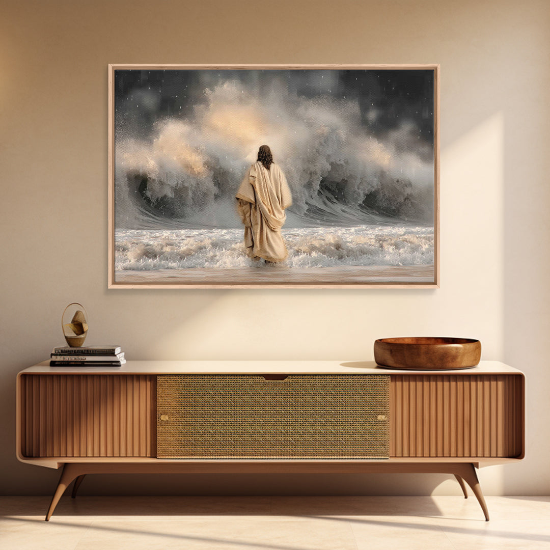 Stormlight Grace – Framed Canvas Print – Christian Art Canvas – Christmas Art Prints – Moody Christmas Art – Christian Wall Art – Jesus Pai