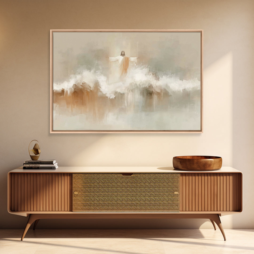 Heaven’s Horizon – Framed Canvas Print – Christian Wall Art – Modern Jesus Art – Christian Art Canvas – Christian Decoration – Large Christ