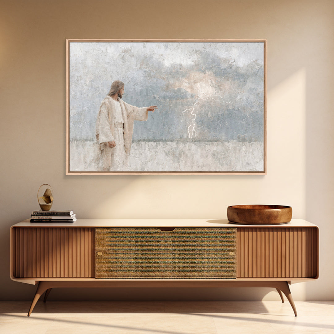 Heaven’s Command, Framed Canvas Print, Christian Art Painting, Jesus Painting, Christian Art Canvas, Modern Christian Art, Christian Decor