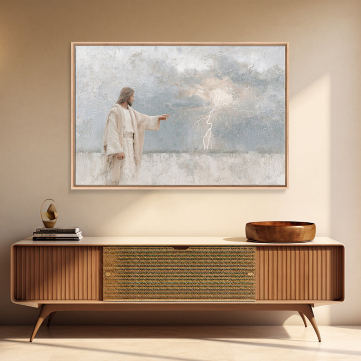 Heaven’s Command, Framed Canvas Print, Christian Art Painting, Jesus Painting, Christian Art Canvas, Modern Christian Art, Christian Decor