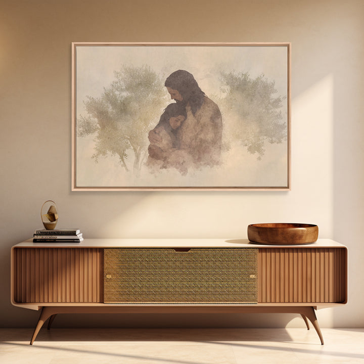 Everlasting Comfort – Framed Canvas Print – Christian Wall Art – Jesus Painting – Christian Art Canvas – Moody Christian Art – Christian De
