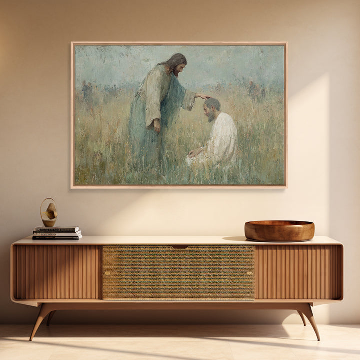 Morning Of Healing – Framed Canvas Print – Christian Painting – Christian Wall Art – Jesus Art Print – Christian Art Canvas – Christian Gif