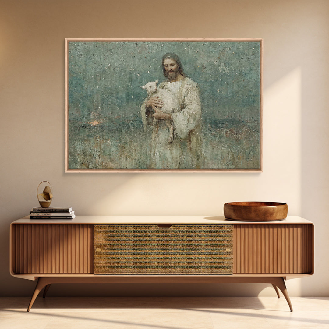 Shepherd Of Stars, Framed Canvas Print, Christian Wall Art, Jesus Painting Canvas, Christian Art Canvas, Vintage Christian Art, Christian G
