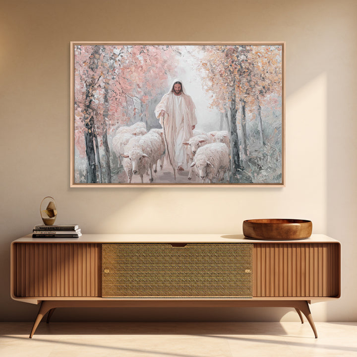 Shepherd Of Peace – Framed Canvas Print – Christian Wall Art – Jesus Painting – Christian Art Canvas – Large Christian Art