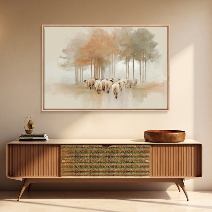 Autumn Flock – Framed Canvas Print – Christian Art Canvas – Christian Art Print – Christian Wall Art – Vintage Christian Art