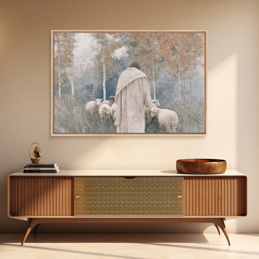 Gentle Watch – Framed Canvas Print – Christian Art Canvas – Subtle Christian Art – Christian Wall Art – Jesus Painting