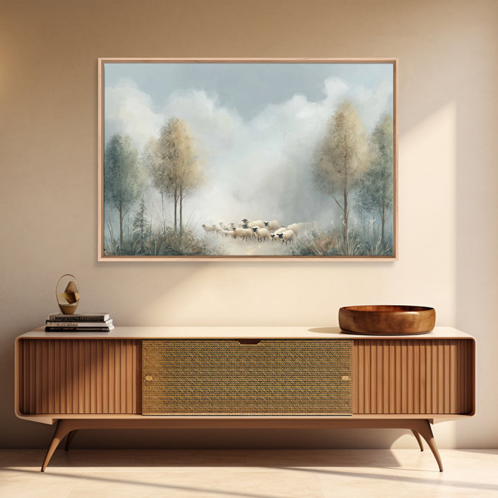 Pasture Stillness – Framed Canvas Print – Christian Wall Art – Christian Art Canvas – Minimalist Christian Art – Christian Painting