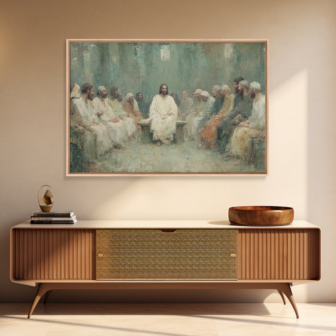 Heavenly Circle | Framed Canvas Print | Christian Art Canvas | Jesus Painting | Modern Christian Art | Christian Gift Ideas | Christmas Wal