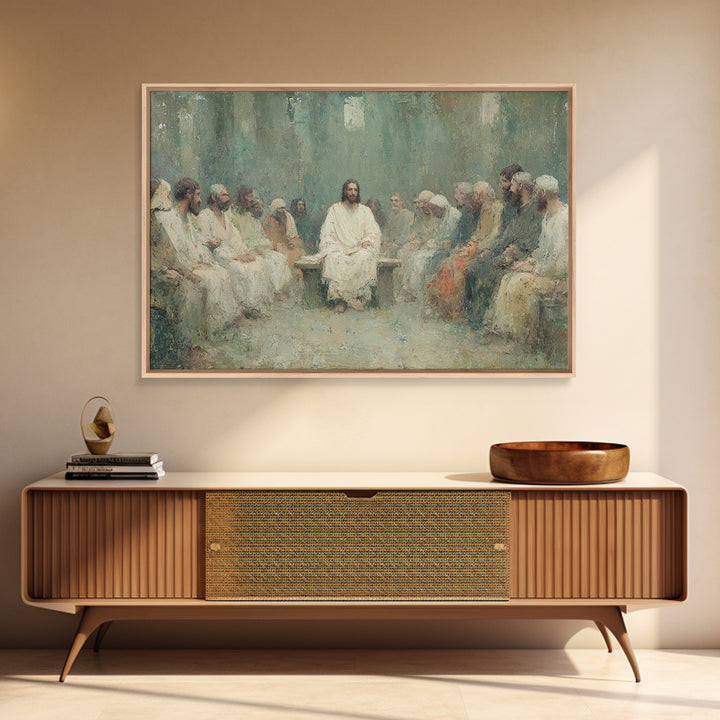 Heavenly Circle | Framed Canvas Print | Christian Art Canvas | Jesus Painting | Modern Christian Art | Christian Gift Ideas | Christmas Wal