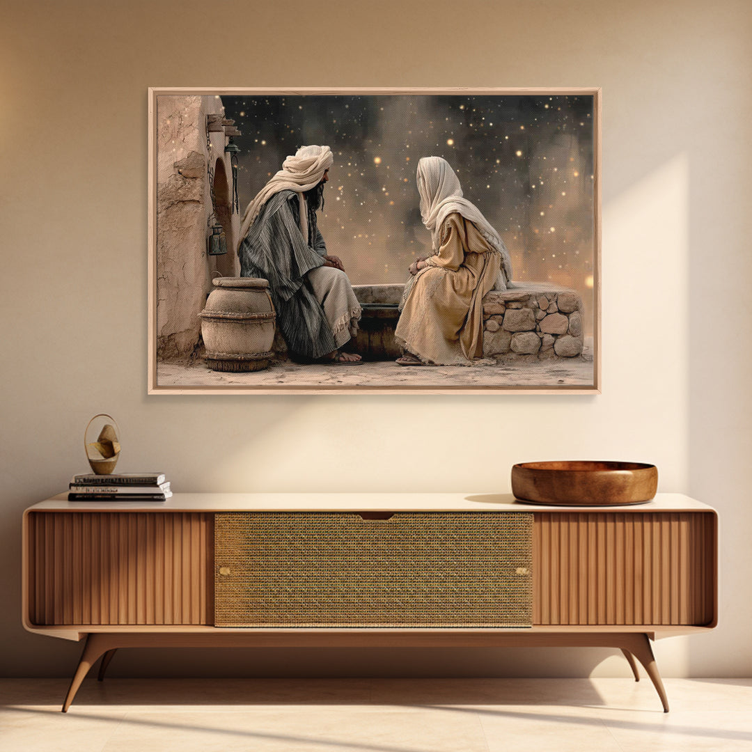 Night Well Wonder, Framed Canvas Print, Christian Wall Art, Jesus Painting, Christian Art Canvas, Moody Christian Art, Christian Gift Ideas