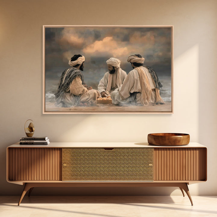 Bread At Dawn | Framed Canvas Print | Christian Art Canvas | Jesus Painting | Christian Wall Art | Moody Christian Art | Christian Art Prin