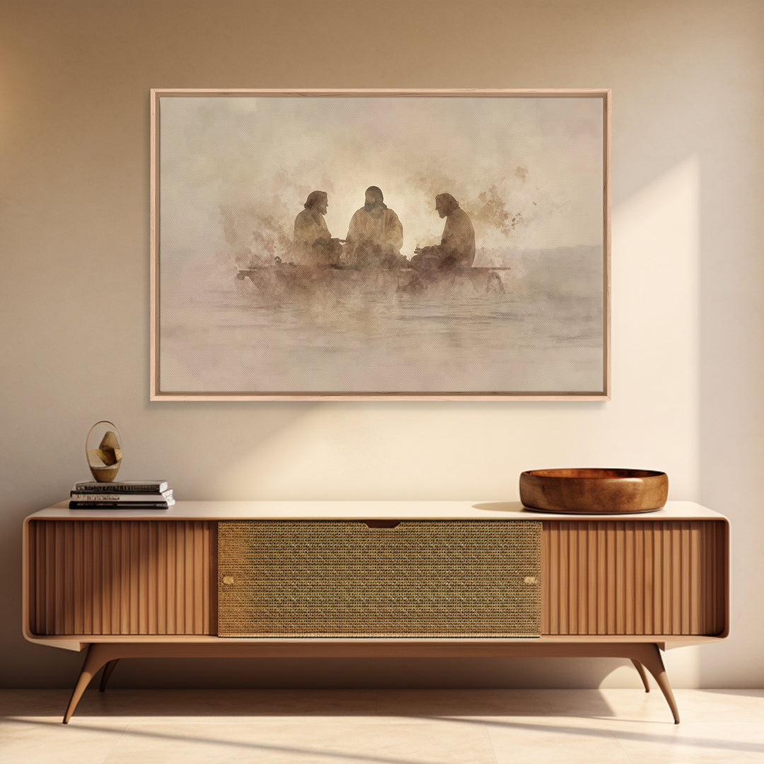 Sacred Morning Light – Framed Canvas Print – Christian Art Canvas – Jesus Painting – Christmas Art Prints – Christian Wall Art – Christian