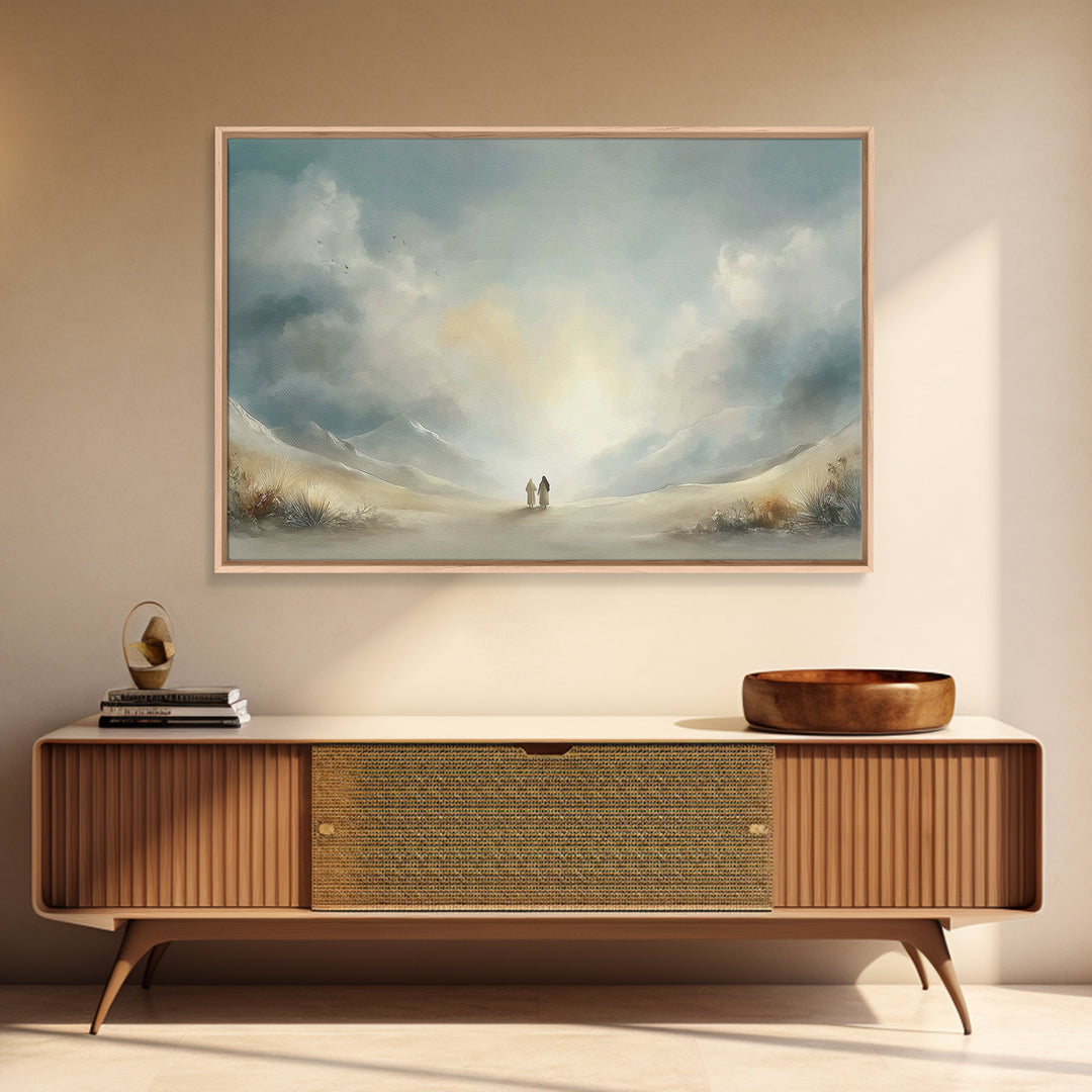 Desert Dawn – Framed Canvas Print – Christian Wall Art – Christian Art Canvas – Subtle Christian Art – Christian Painting – Christian Decor