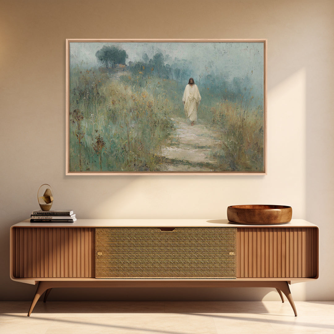 Fields Of Promise | Framed Canvas Print | Christian Art Canvas | Jesus Painting | Christian Wall Art | Subtle Christian Art