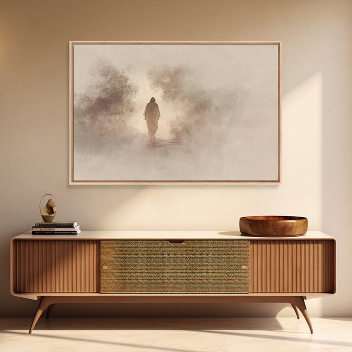Silent Redeemer, Framed Canvas Print, Christian Art Canvas, Christian Wall Art, Jesus Painting, Minimalist Christian Art