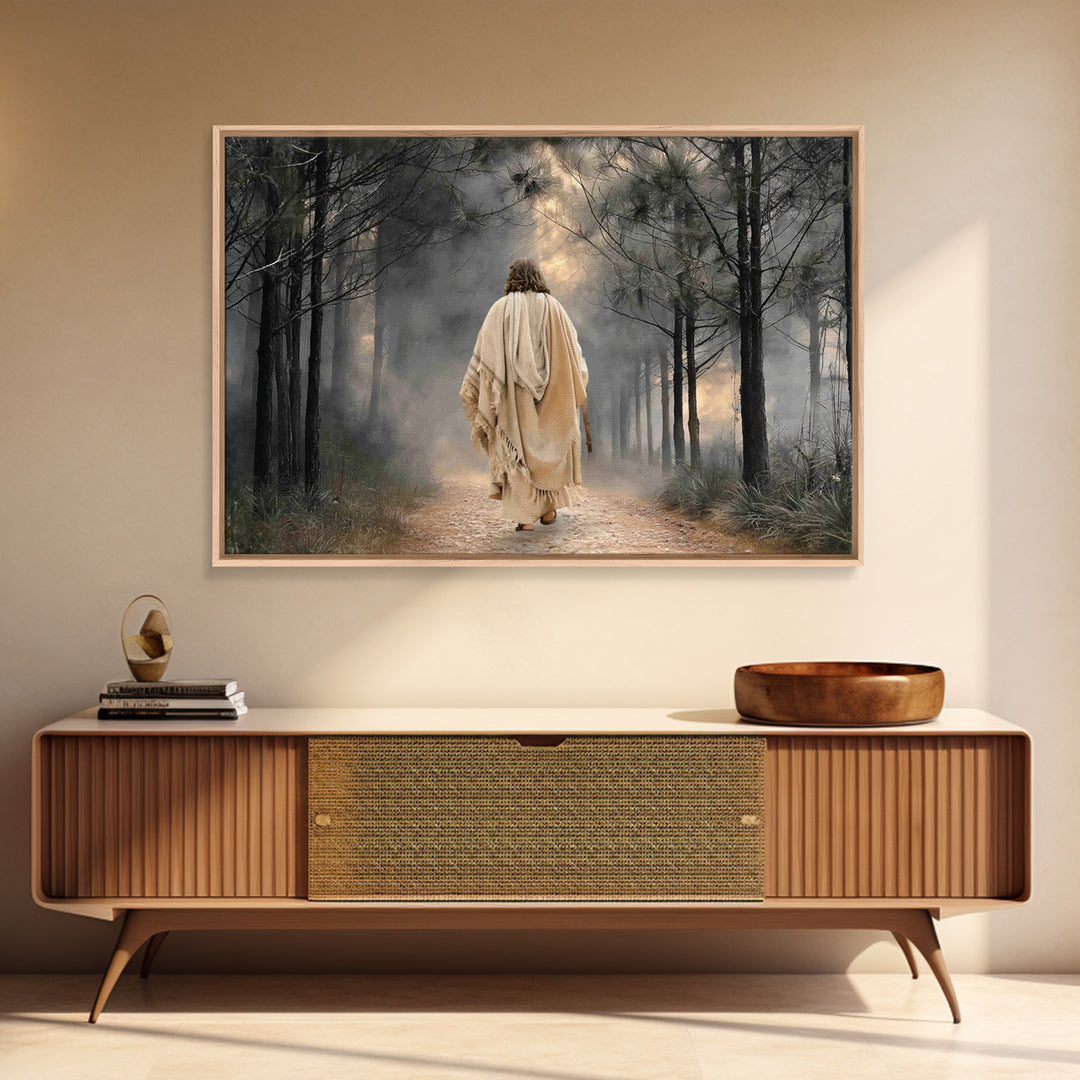 Shepherd’s Path, Framed Canvas Print, Christian Wall Art, Christian Art Canvas, Jesus Painting, Large Christian Art