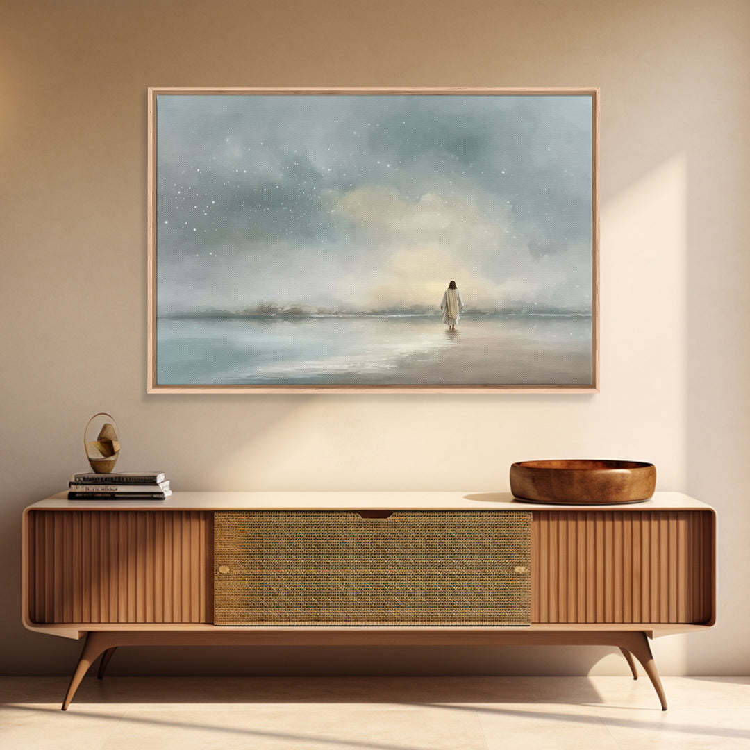 Celestial Grace | Framed Canvas Print | Christian Art Work | Jesus Painting | Christian Art Canvas | Christian Gift Ideas | Modern Christia