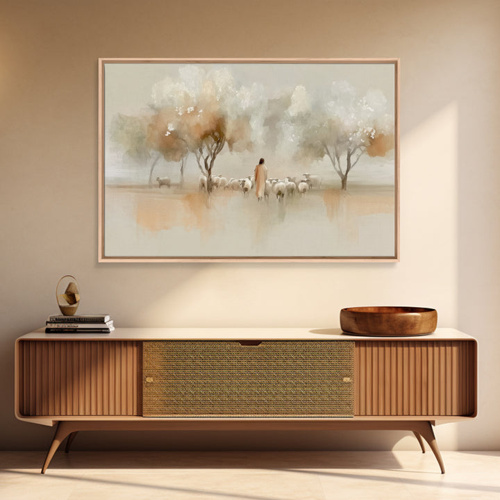 Orchard Of Peace | Framed Canvas Print | Jesus Painting | Christian Art Canvas | Christian Wall Art | Moody Christian Art | Christian Gift