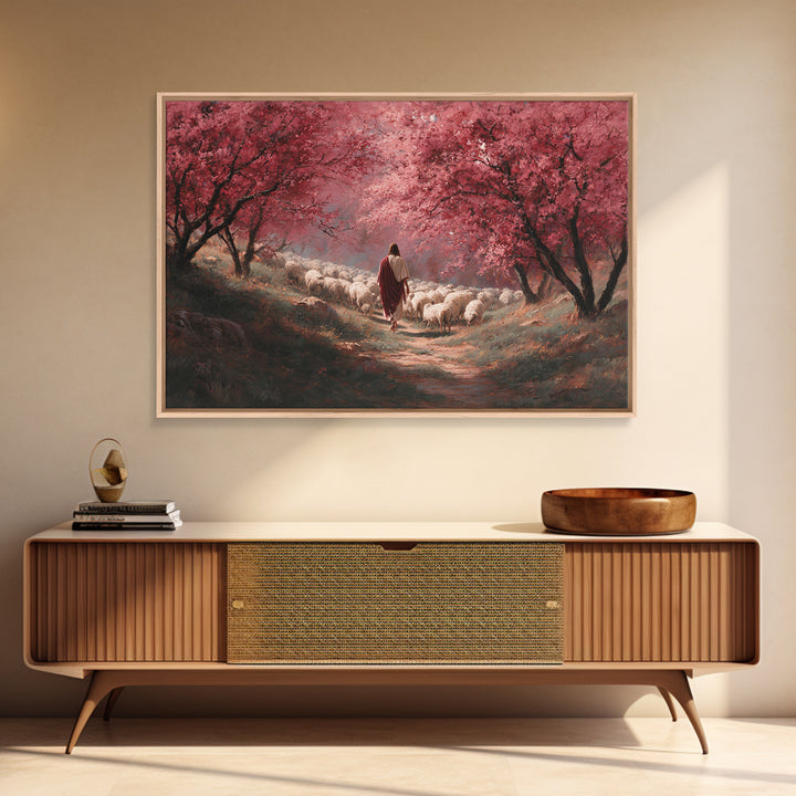 Grace Beneath Branches – Framed Canvas Print – Christian Art Painting – Christian Art Canvas – Jesus Painting – Christian Gift – Abstract C