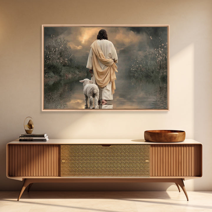 Silent Valley Path, Framed Canvas Print, Christian Art Canvas, Jesus Painting, Christian Wall Art, Unique Christian Art