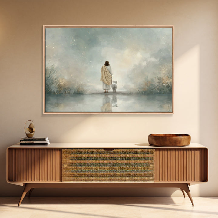 Heaven’s Gentle Shore – Framed Canvas Print – Christian Wall Art – Jesus Painting – Christian Art Canvas – Subtle Christian Art