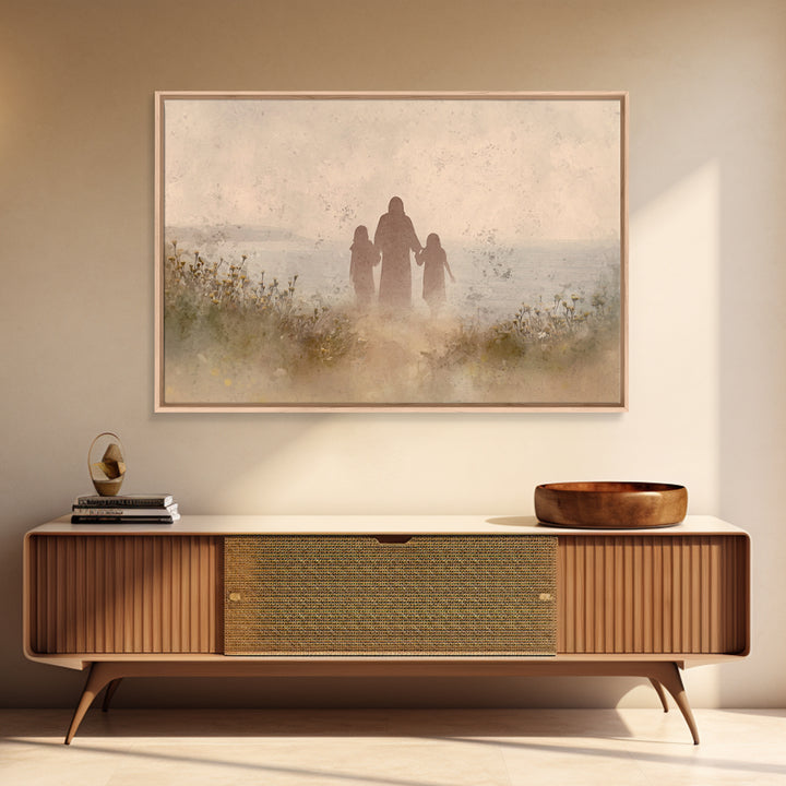 Whispered Meadow Path | Framed Canvas Print | Christian Art Canvas | Jesus Painting | Christian Wall Art | Unique Christian Art