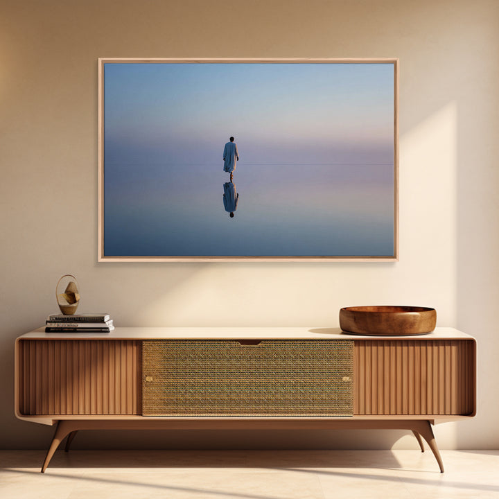 Still Waters Peace – Framed Canvas Print – Christian Art Canvas – Jesus Painting – Christian Wall Art – Minimalist Christian Art