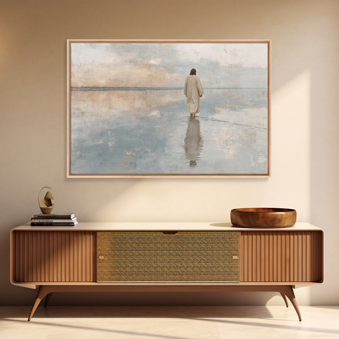 Desert Peace, Framed Canvas Print, Christian Art Canvas, Jesus Painting, Subtle Christian Art, Christian Wall Art, Christian Christmas Art