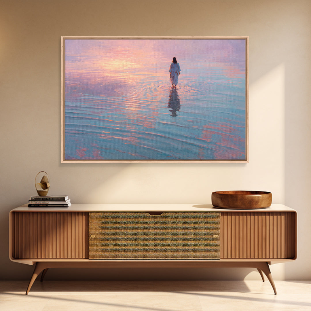 Waves Of Glory – Framed Canvas Print – Jesus Painting – Christian Art Canvas – Christian Wall Art – Modern Christian Art – Christian Decora
