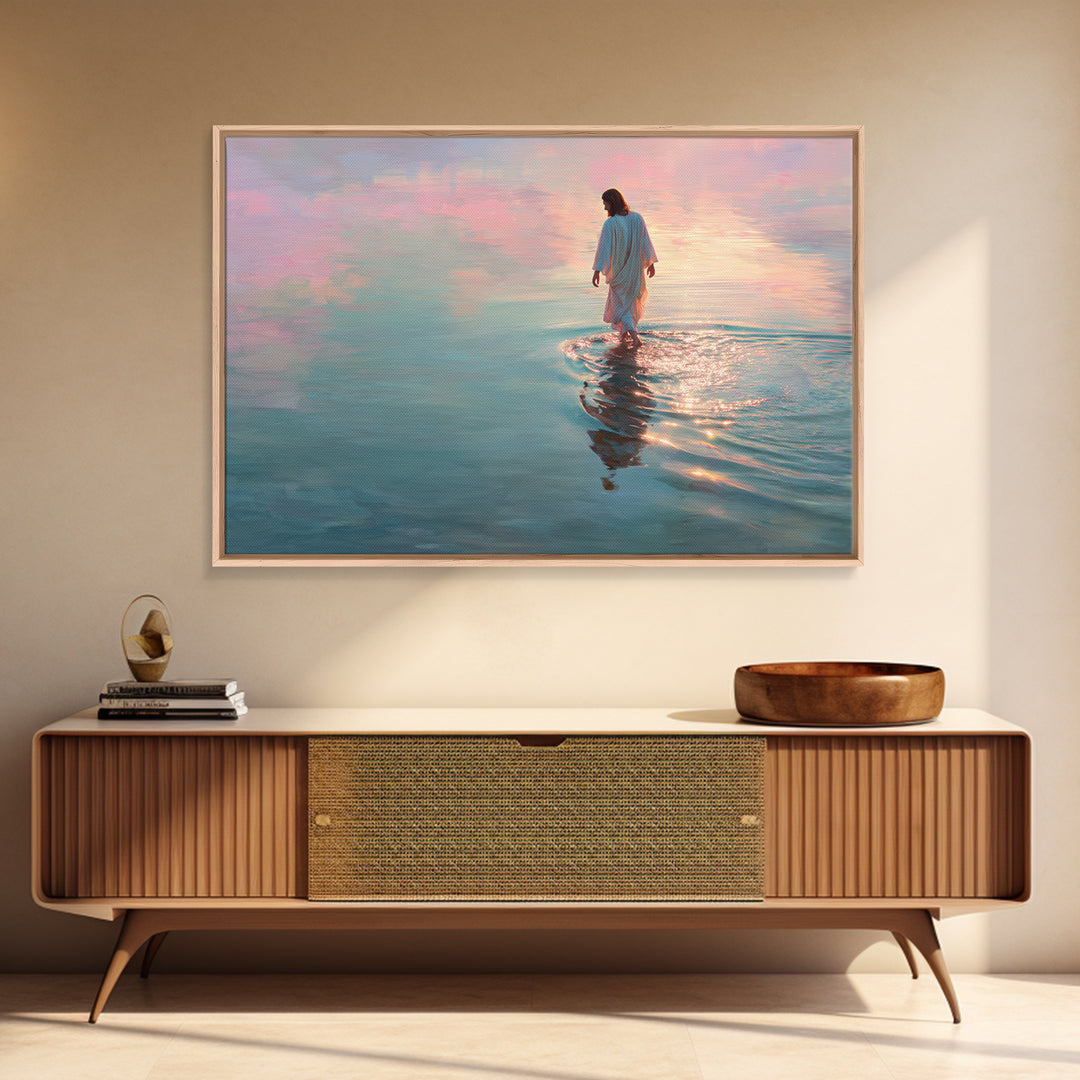 Radiant Path of Peace – Framed Canvas Print – Jesus Painting – Christian Wall Art – Christian Art Canvas – Modern Christian Art – Christian