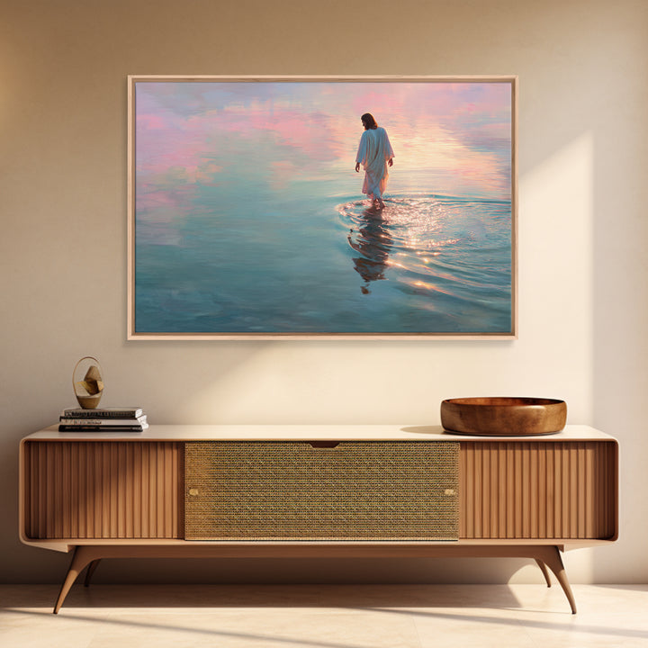 Radiant Path of Peace – Framed Canvas Print – Jesus Painting – Christian Wall Art – Christian Art Canvas – Modern Christian Art – Christian