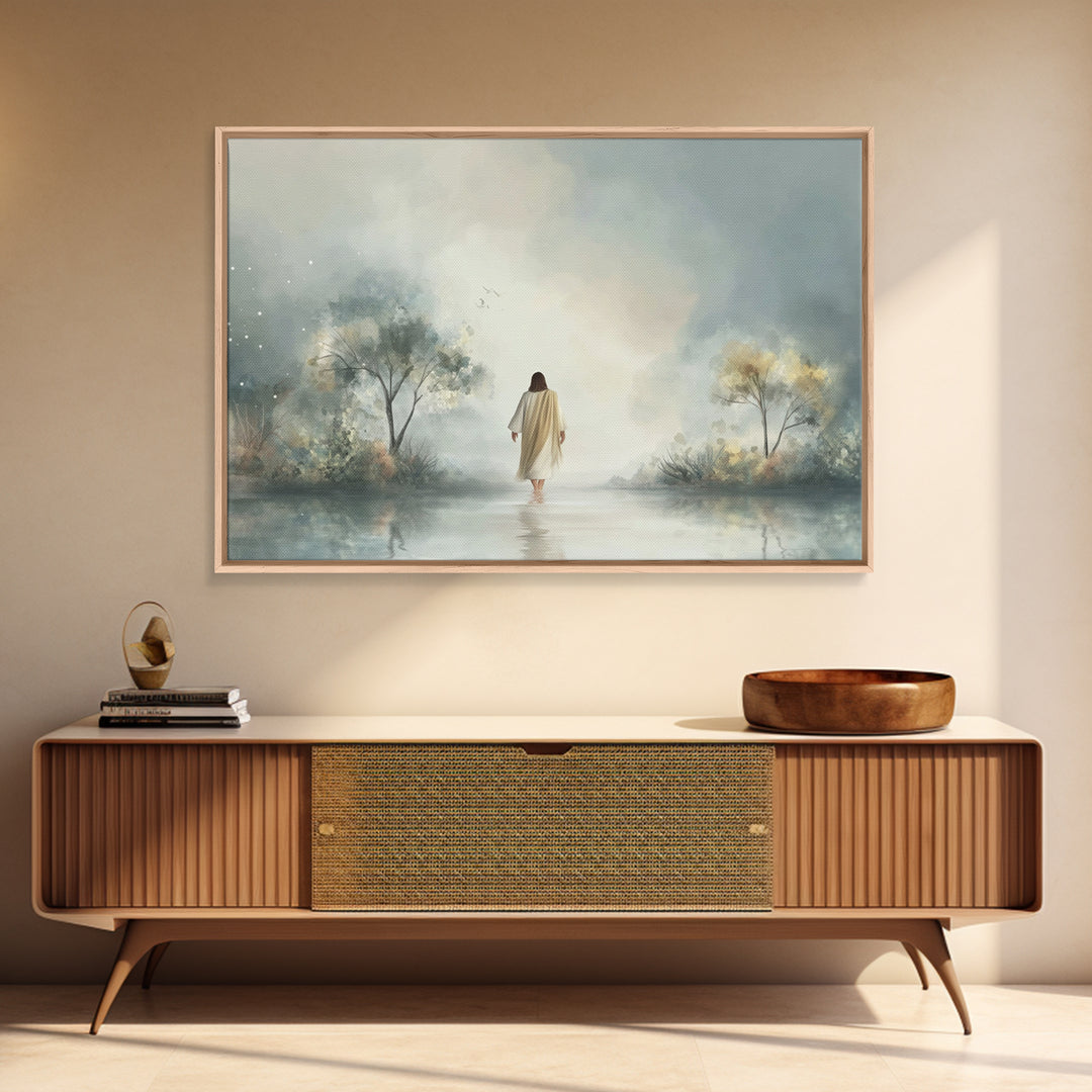 Garden of Grace, Framed Canvas Print, Christian Art Canvas, Jesus Painting, Subtle Christian Art, Christian Wall Art, Christian Art Gift